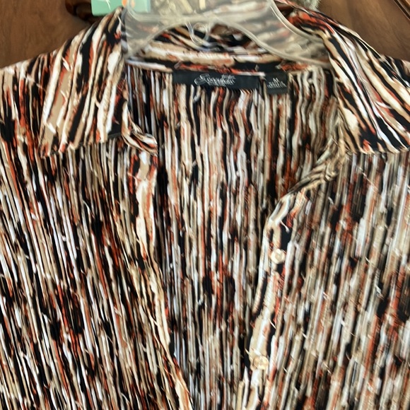 ESSENTIALS BY MILANO CREPY FUNKY TOP BELL SLEEVES FRINGED BOTTOM - Picture 11 of 16